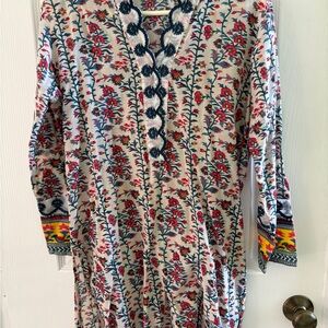 Floral Print Long Sleeve Dres/tunic